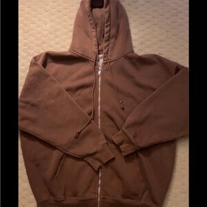 brown brandy melville/john galt zip up hoodie